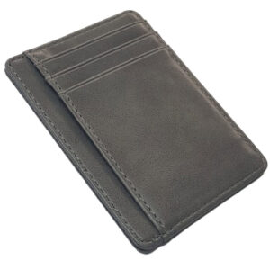 ארנק עור אפור עם חריטה