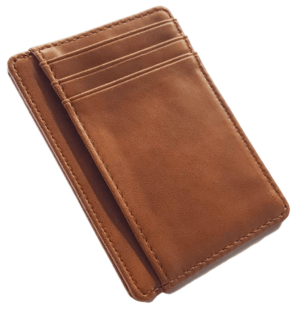 ארנק עור חום עם חריטה