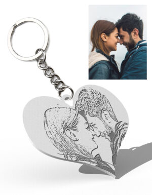 מחזיק מפתחות לב מתכתי