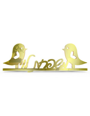 שלט מעוצב לדלת - פרספקס זהב