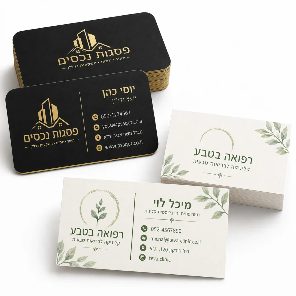 כרטיסי ביקור מקצועיים בעיצוב אישי